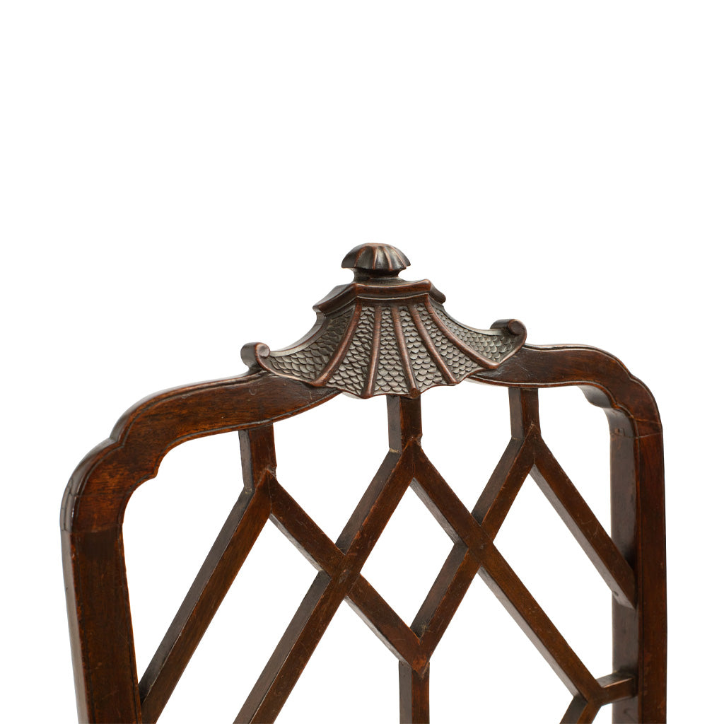 Pair of Chinese Chippendale Style Mahogany Side Chairs