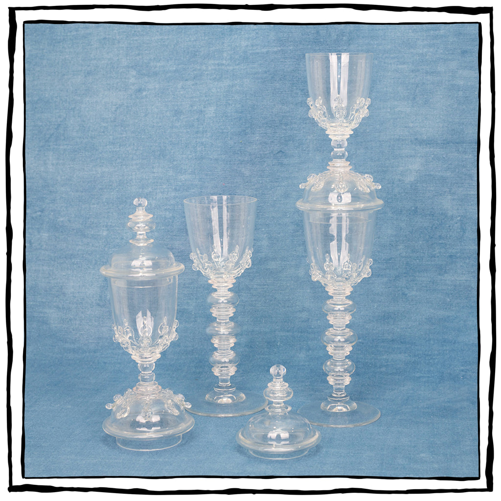 Casa Branca Belgian Hand Blown Clear Glass Wedding Goblet