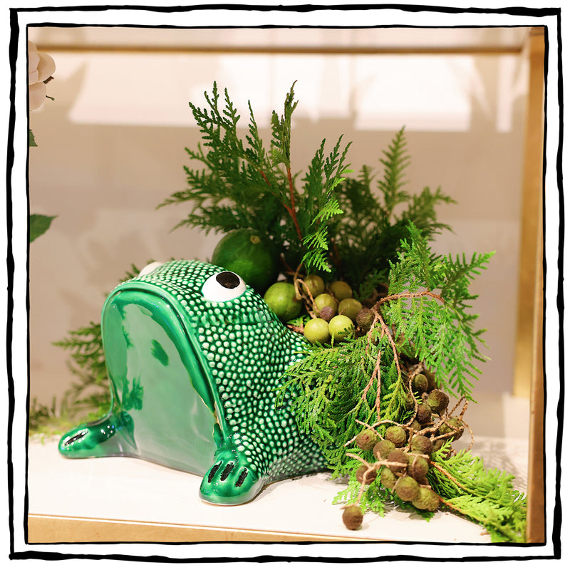 Large Ceramic Frog Cachepot