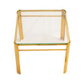 Vintage French Glass and Brass Side Table by Jacques Quiney for Masion Malabert