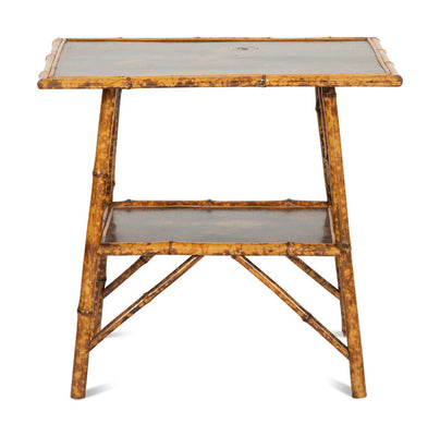 A Chinoiserie Decorated Bamboo Side Table in the manner of Jean-Baptiste Kohn