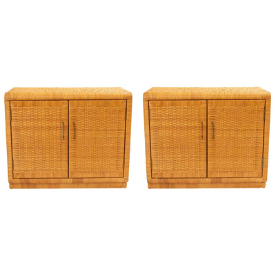 Pair of Rattan Cabinets