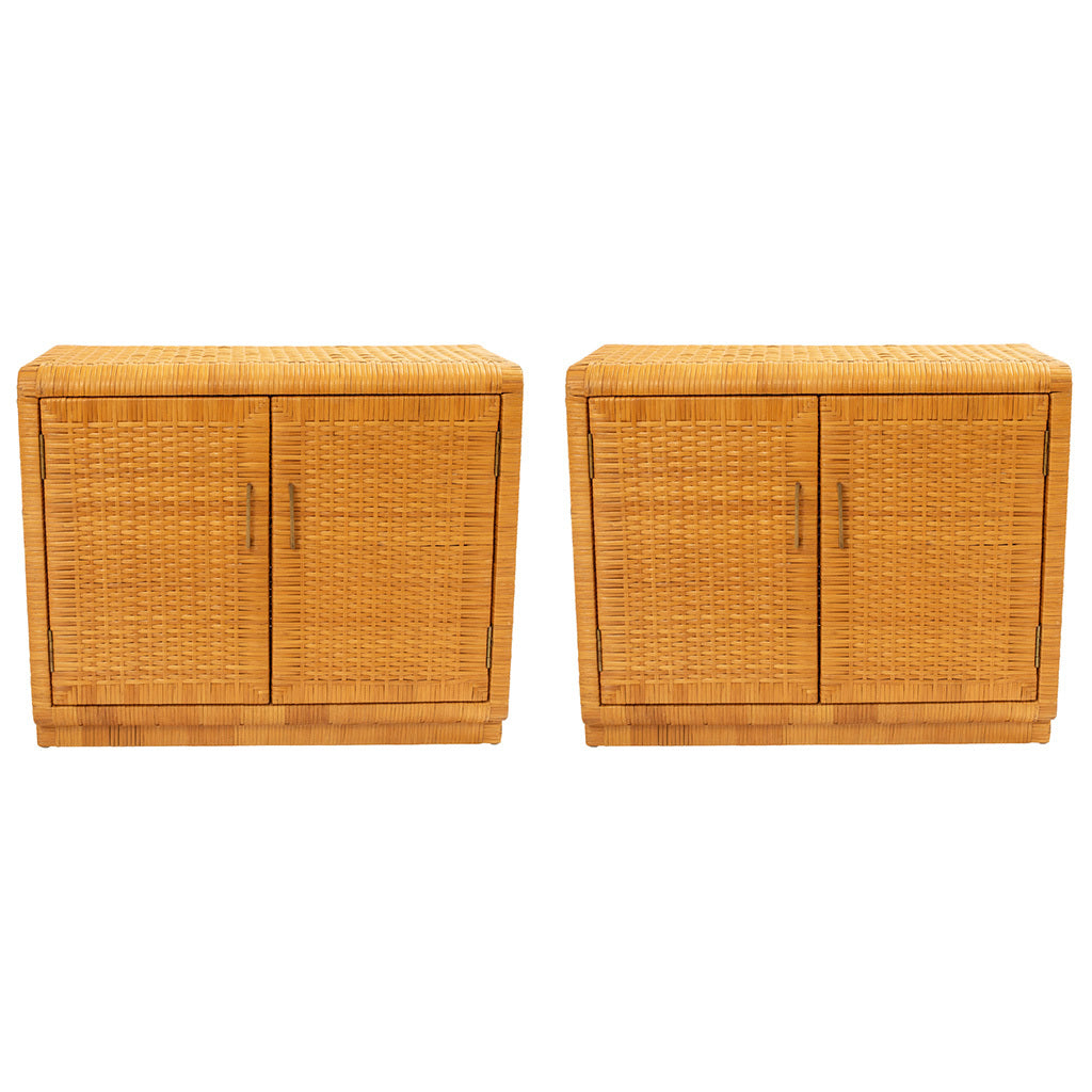 Pair of Rattan Cabinets