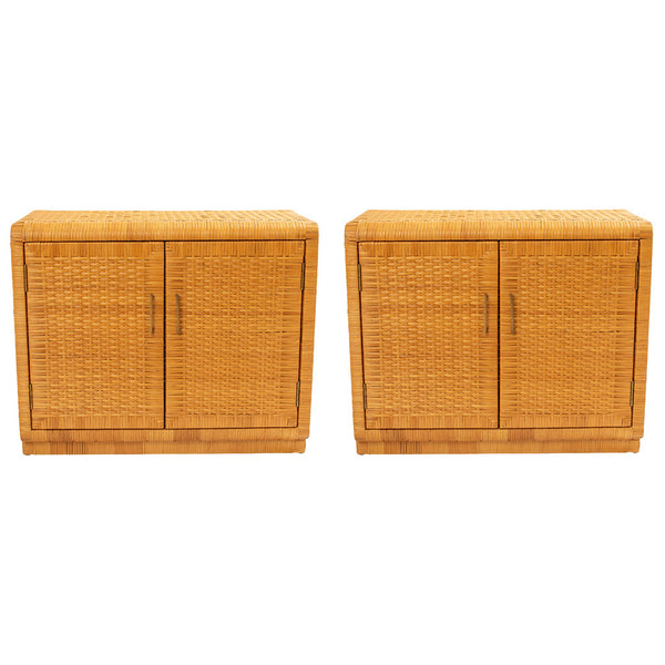 Pair of Rattan Cabinets