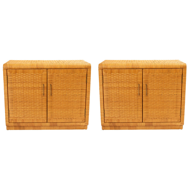 Pair of Rattan Cabinets