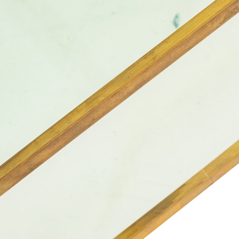 A Pair of Two-Tier Brass Side Tables with Glass Shelves