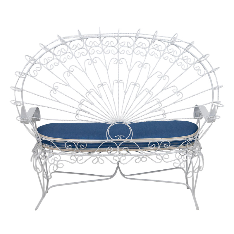 Wrought Iron Peacock Bench by Salterini