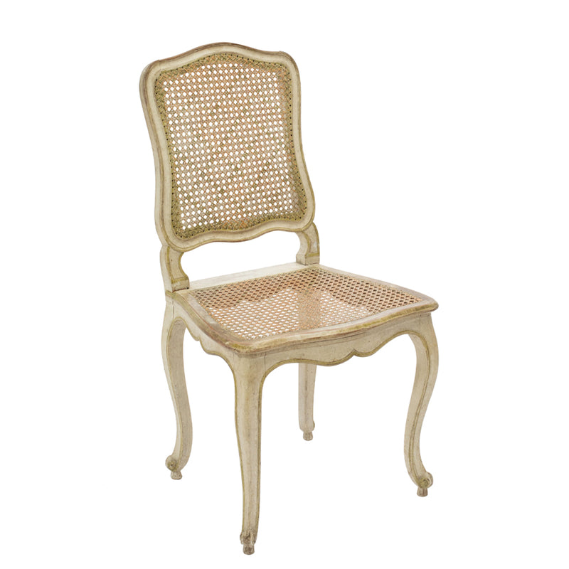 Set of 10 Louis XV Style Dining Chairs with Caned Seats