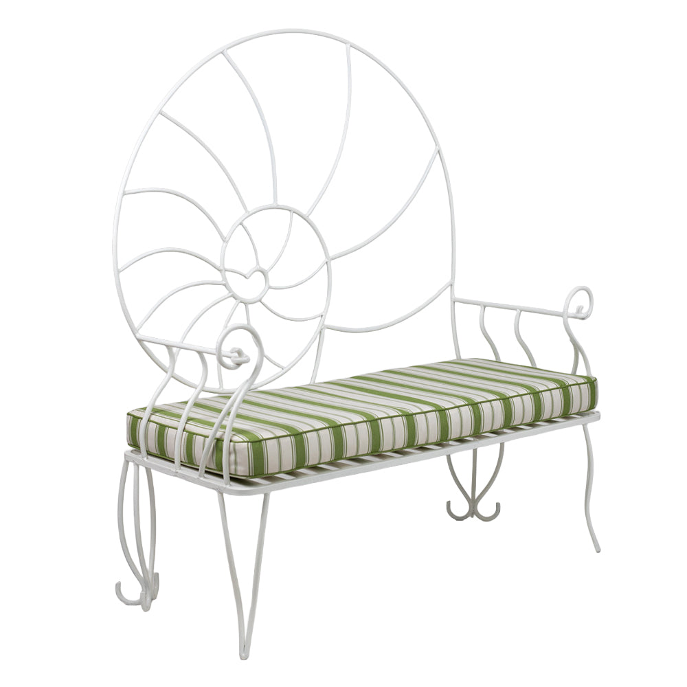 Wrought Iron Nautilus Shell Outdoor Bench