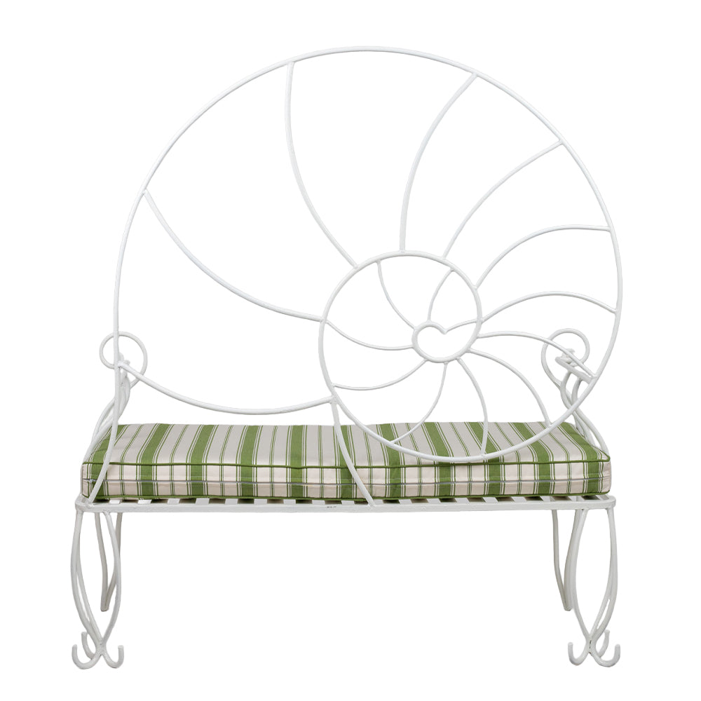 Wrought Iron Nautilus Shell Outdoor Bench