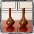 A Pair of Petite Flambé Glazed Bottle-Neck Shaped Vases