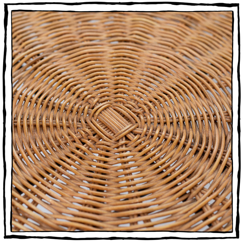 Pair of Wrought Iron and Wicker Gueridons