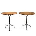 Pair of Wrought Iron and Wicker Gueridons