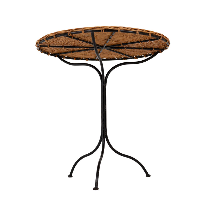 Pair of Wrought Iron and Wicker Gueridons