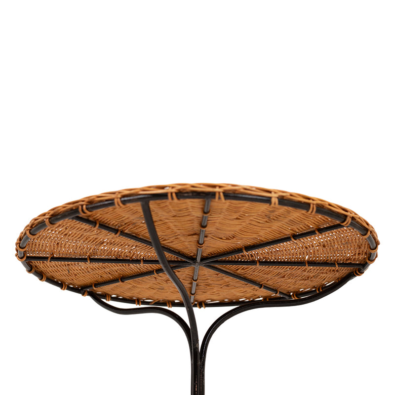 Pair of Wrought Iron and Wicker Gueridons