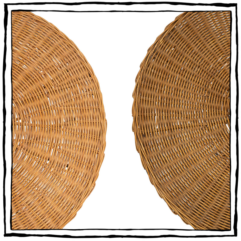 Pair of Wrought Iron and Wicker Gueridons