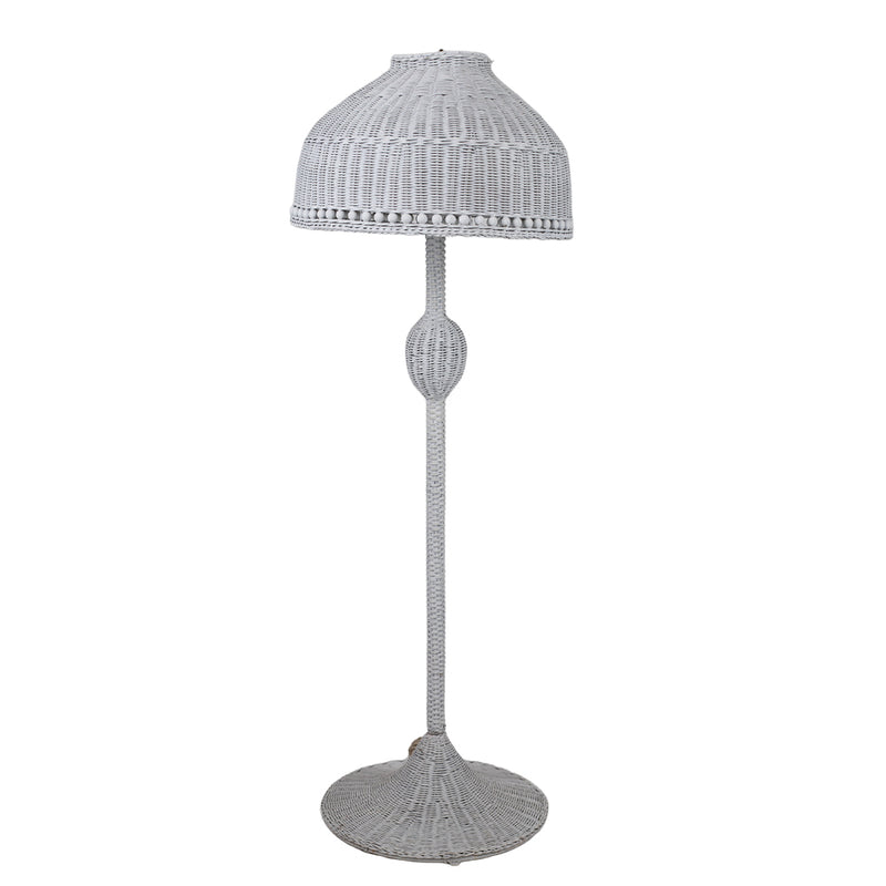 White Wicker Floor Lamp