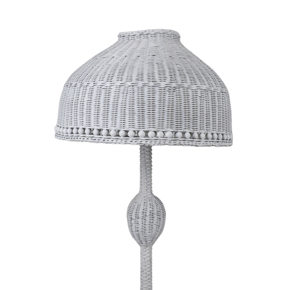White Wicker Floor Lamp