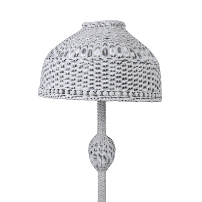 White Wicker Floor Lamp