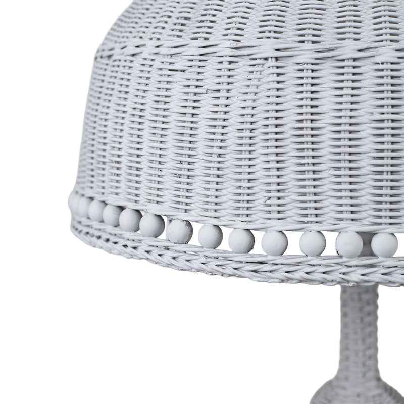 White Wicker Floor Lamp