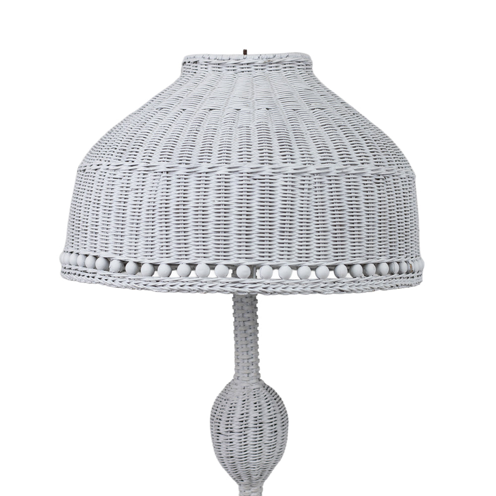 White Wicker Floor Lamp