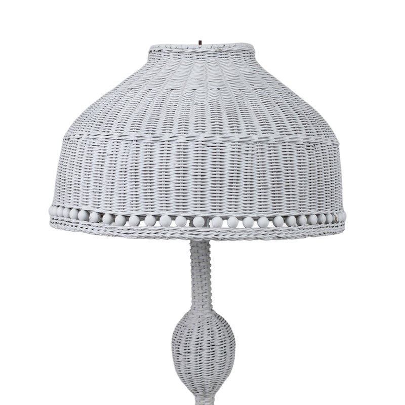 White Wicker Floor Lamp