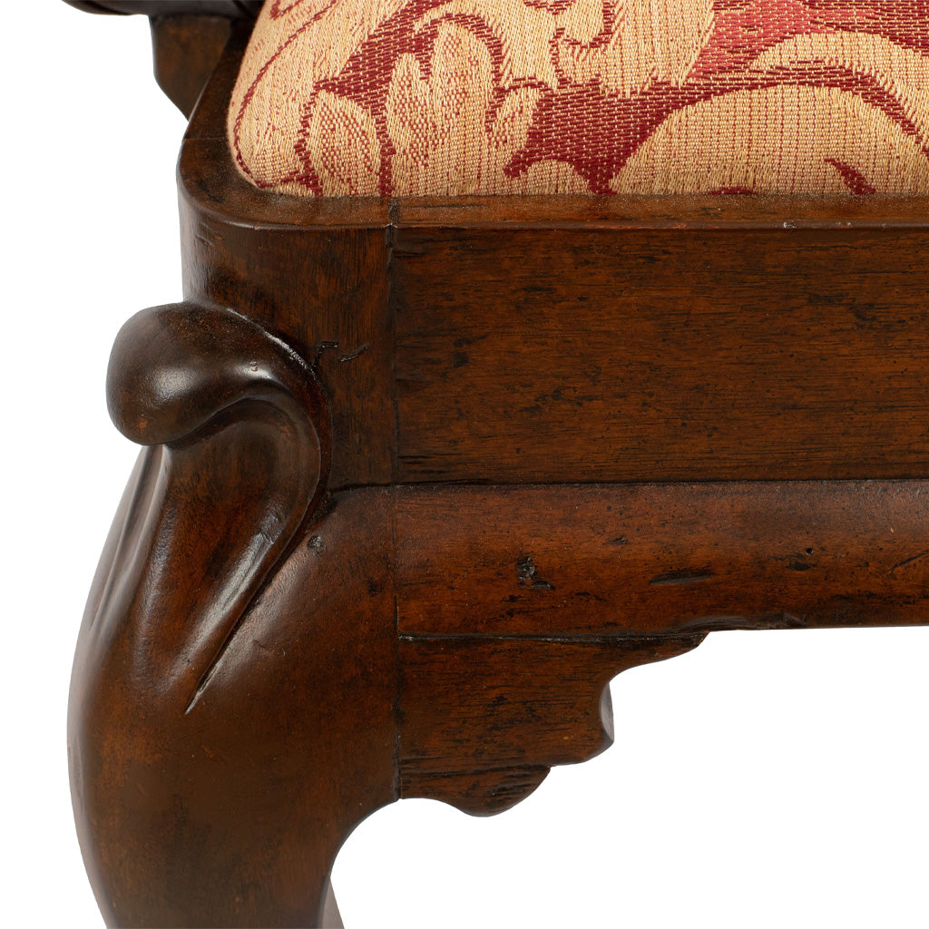 A Pair of Italian Rococo Style Walnut Armchairs