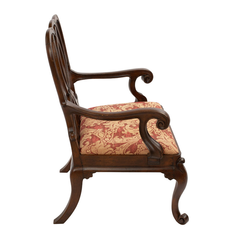 A Pair of Italian Rococo Style Walnut Armchairs
