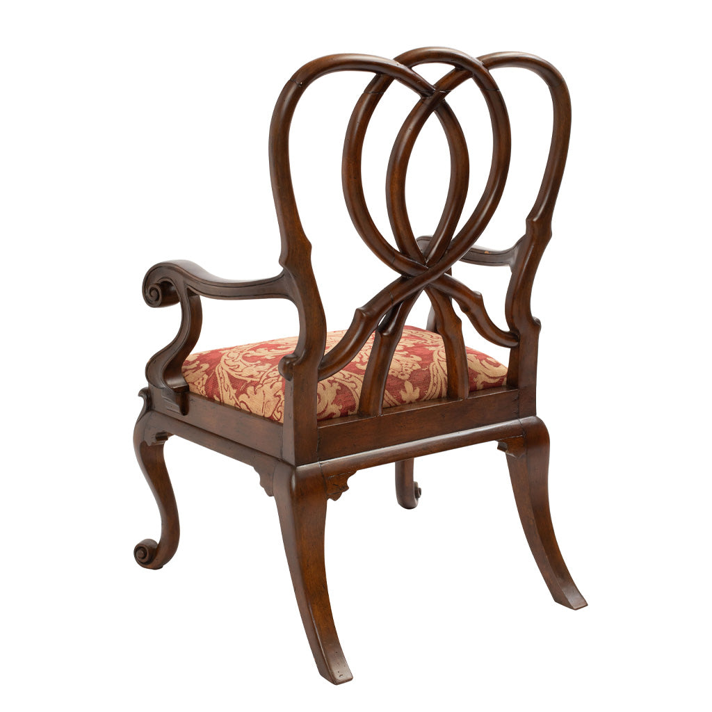 A Pair of Italian Rococo Style Walnut Armchairs