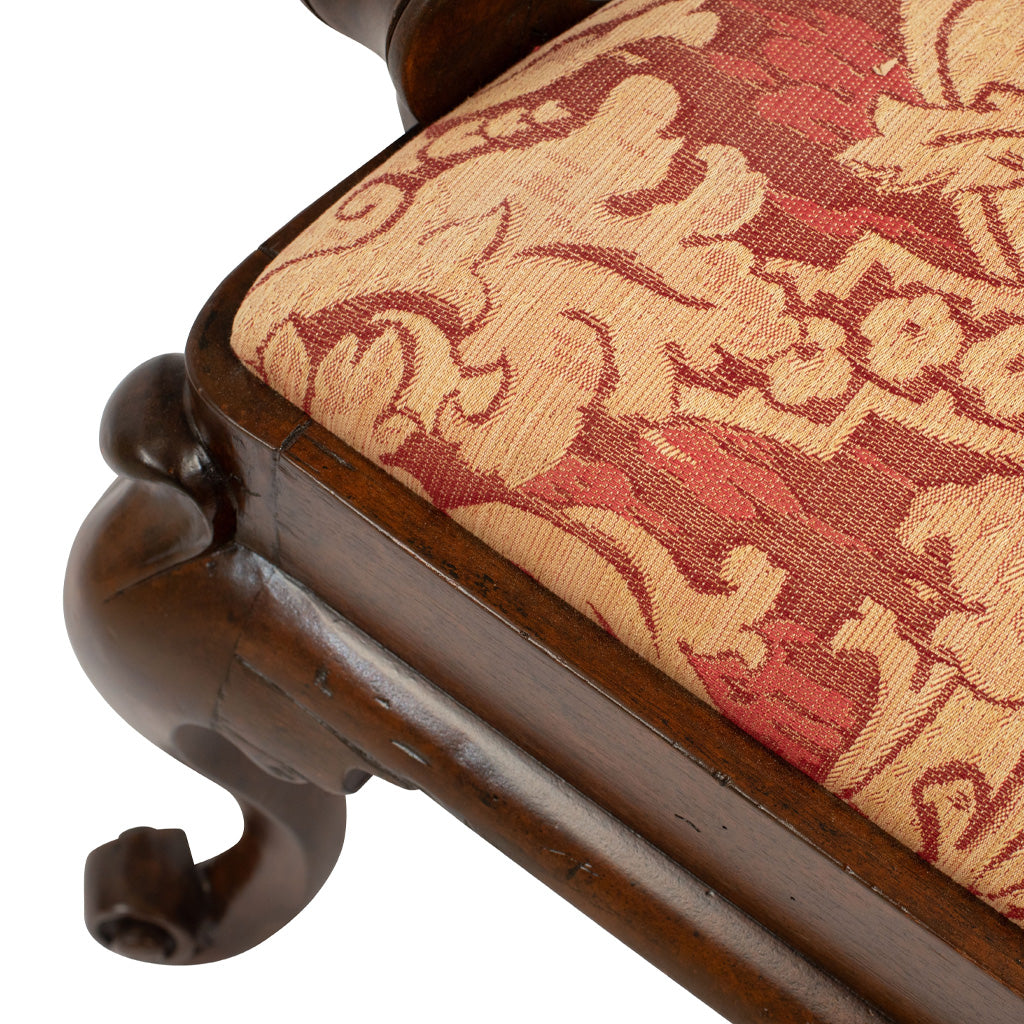 A Pair of Italian Rococo Style Walnut Armchairs