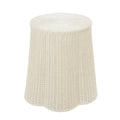 Trompe L'Oeil Draped Woven Rattan Side Table