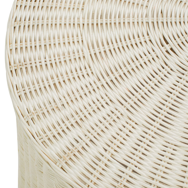 Trompe L'Oeil Draped Woven Rattan Side Table