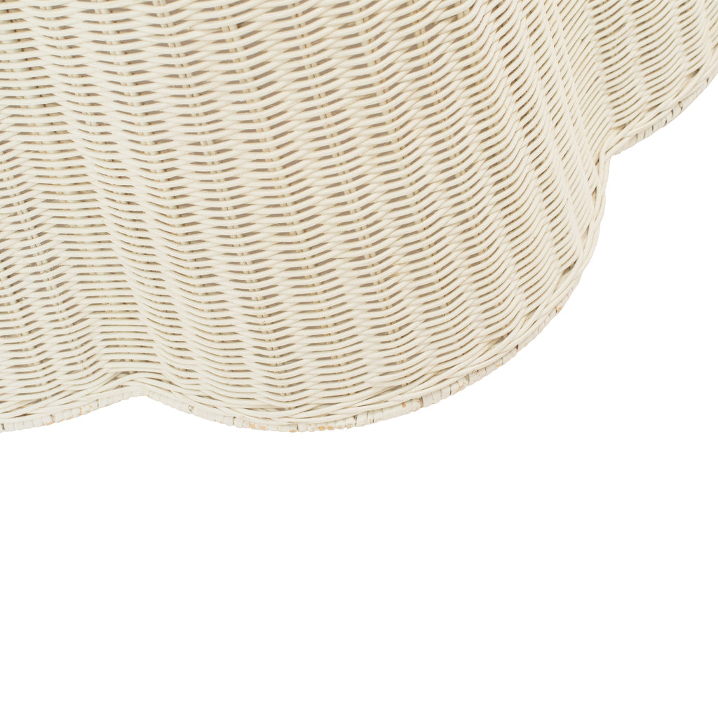 Trompe L'Oeil Draped Woven Rattan Side Table