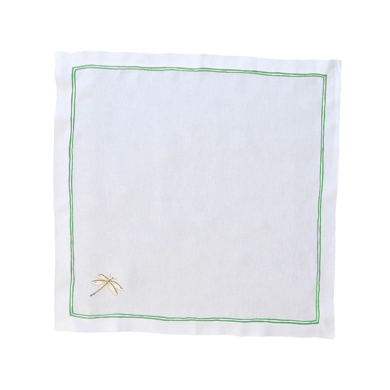 Dragonfly Rigato Dinner Napkins - Green