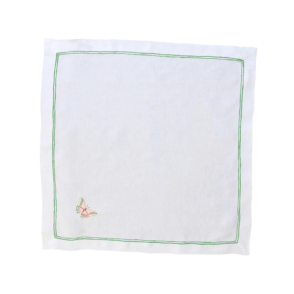 Butterfly Rigato Dinner Napkins - Green
