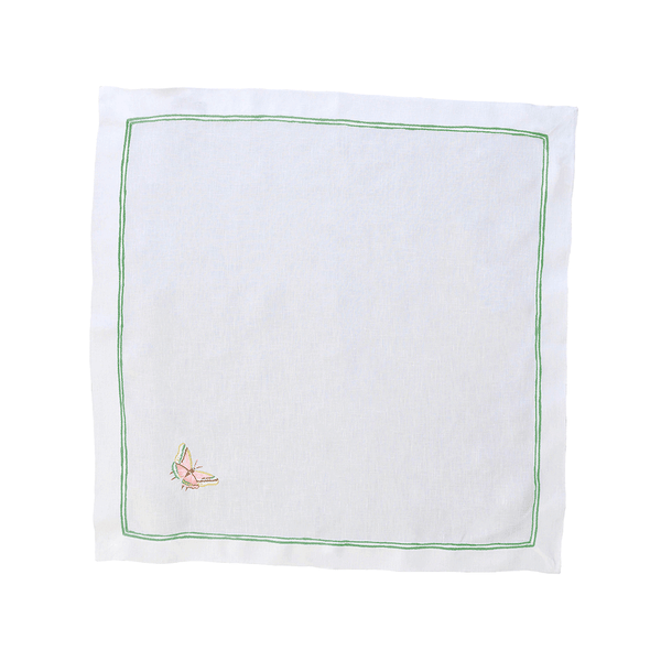 Butterfly Rigato Dinner Napkins - Green
