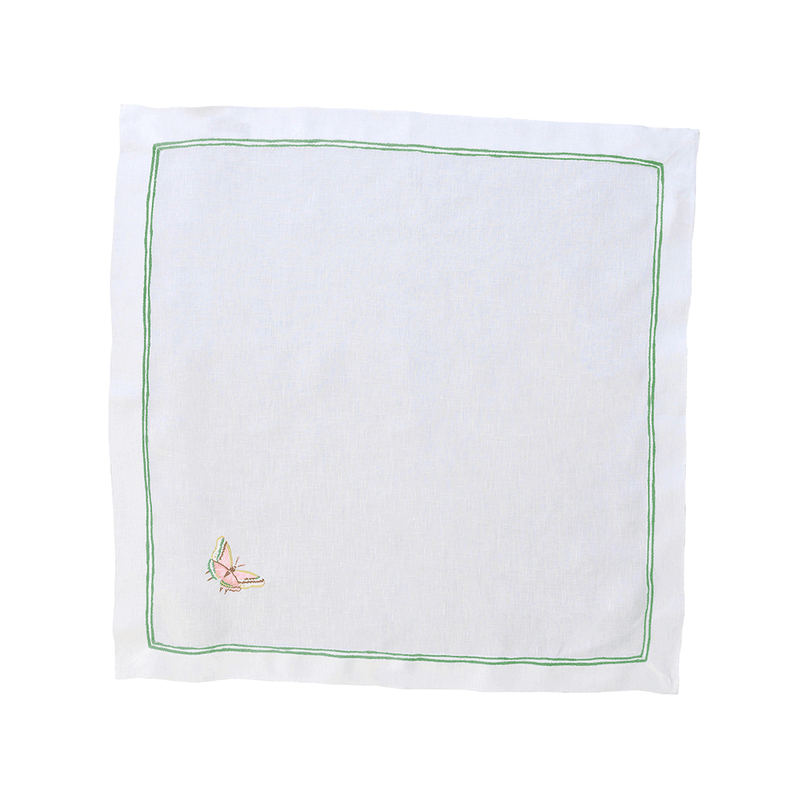 Butterfly Rigato Dinner Napkins - Green