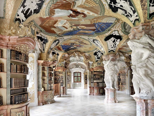 Massimo Listri, "Biblioteca di Metten" - Mounted in Diasec
