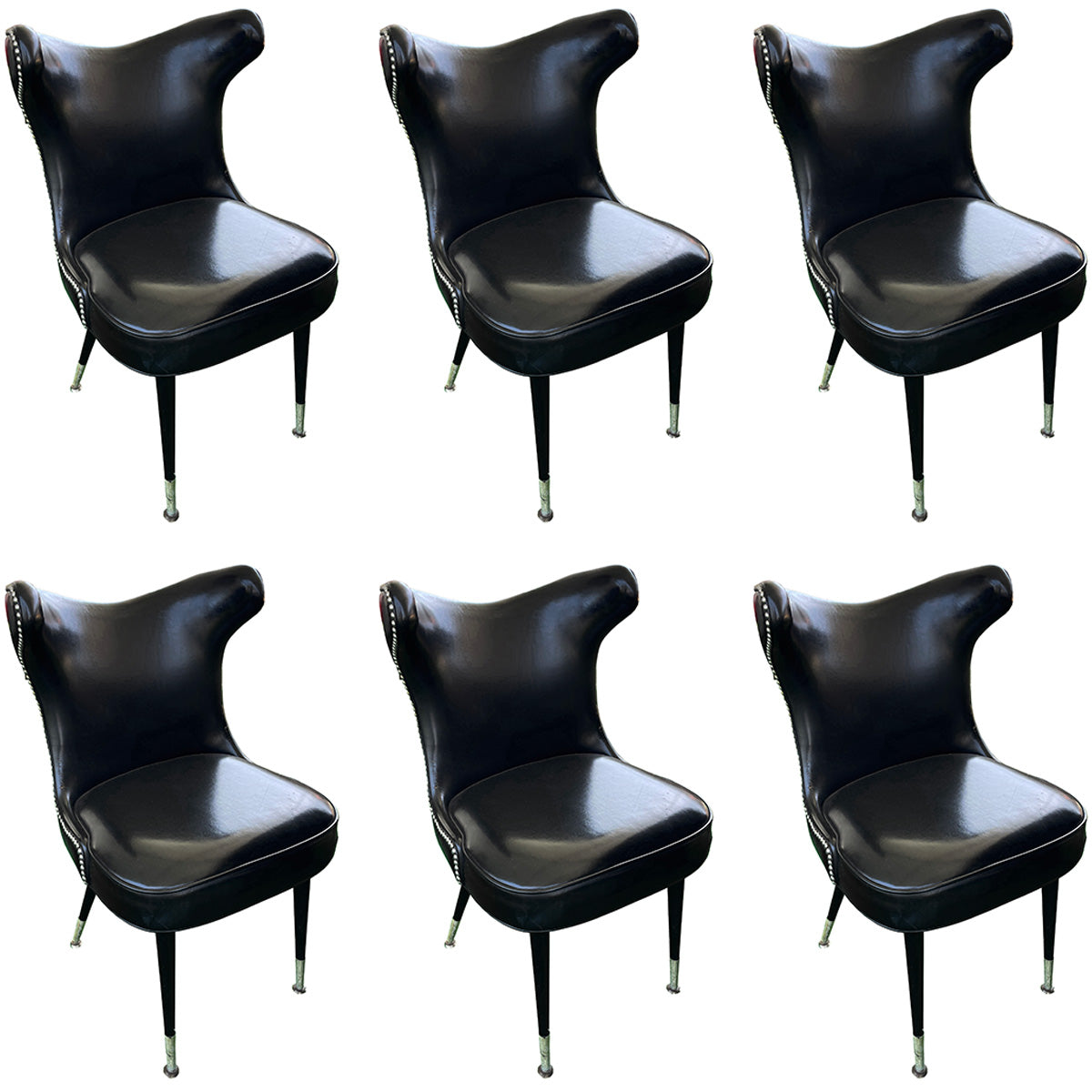 Set of Six Vintage Leather Chairs