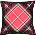 Hand Embroidered Linen Wool Branca Tartan Pillow