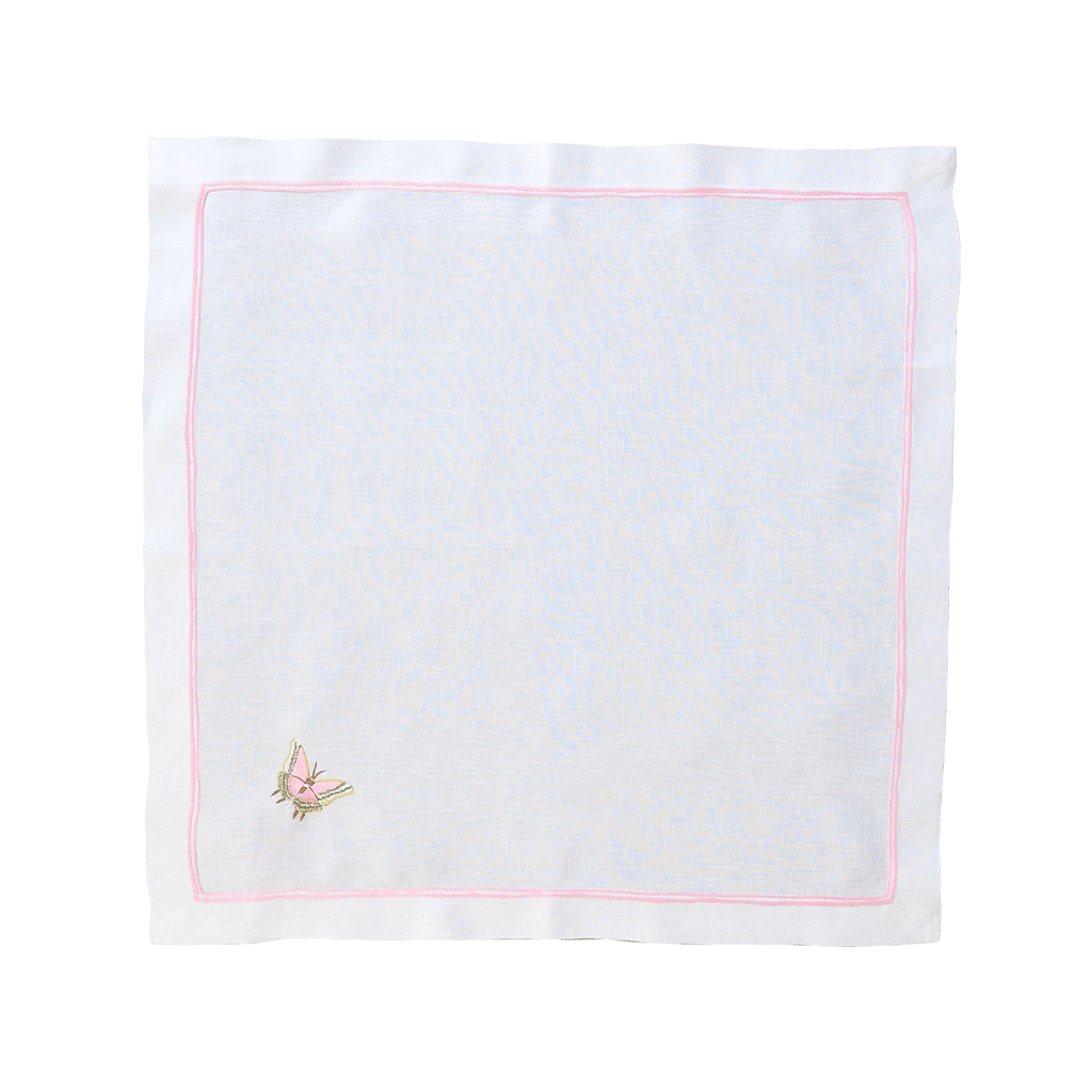 Butterfly Rigato Dinner Napkins - Pink