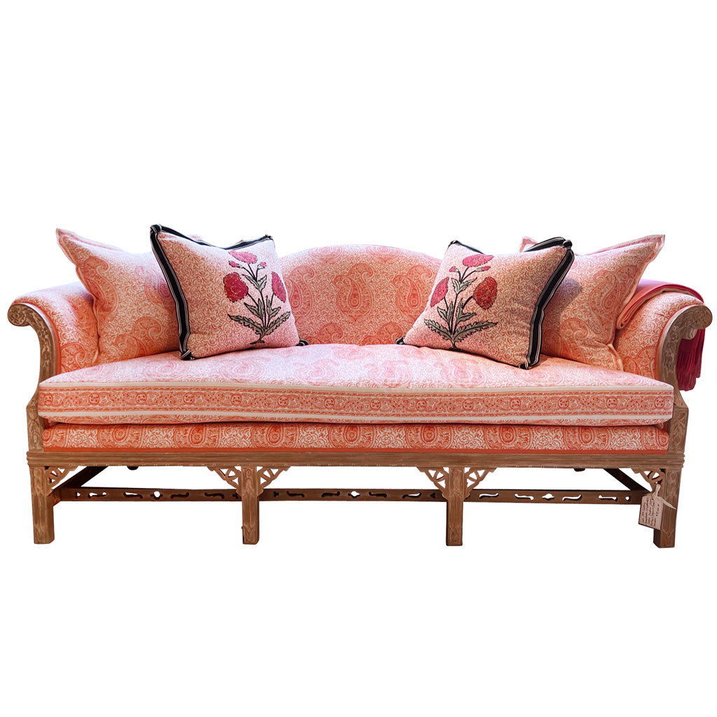 Carved Camelback Chippendale Settee