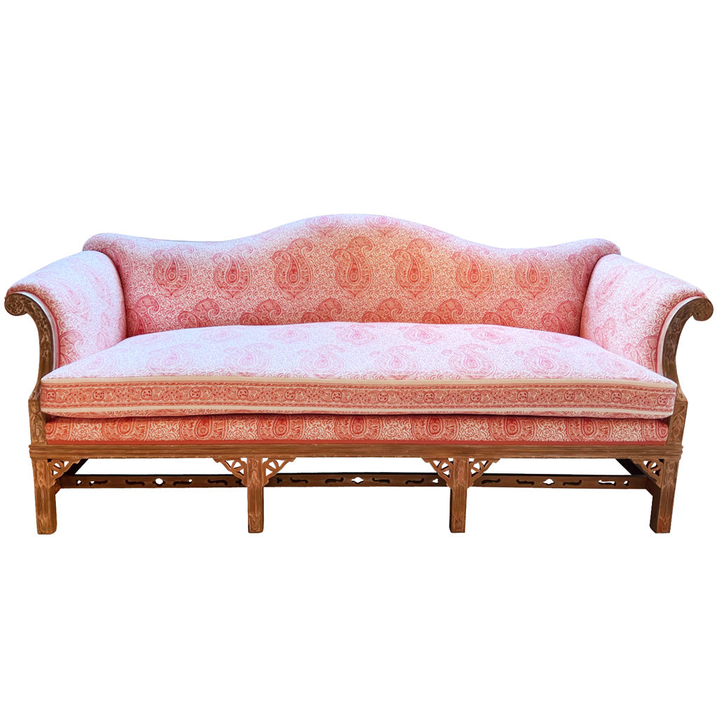 Carved Camelback Chippendale Settee