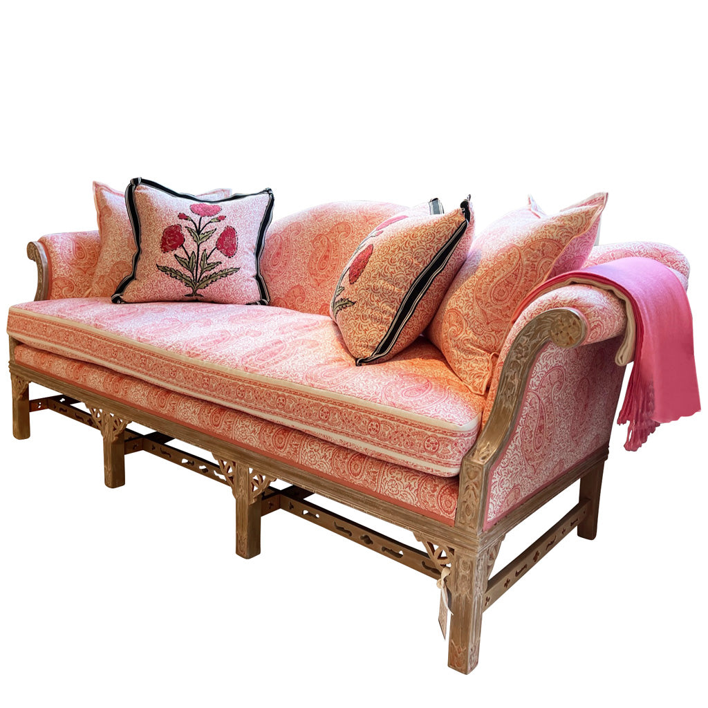 Carved Camelback Chippendale Settee