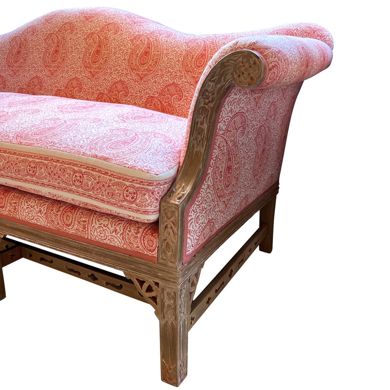 Carved Camelback Chippendale Settee