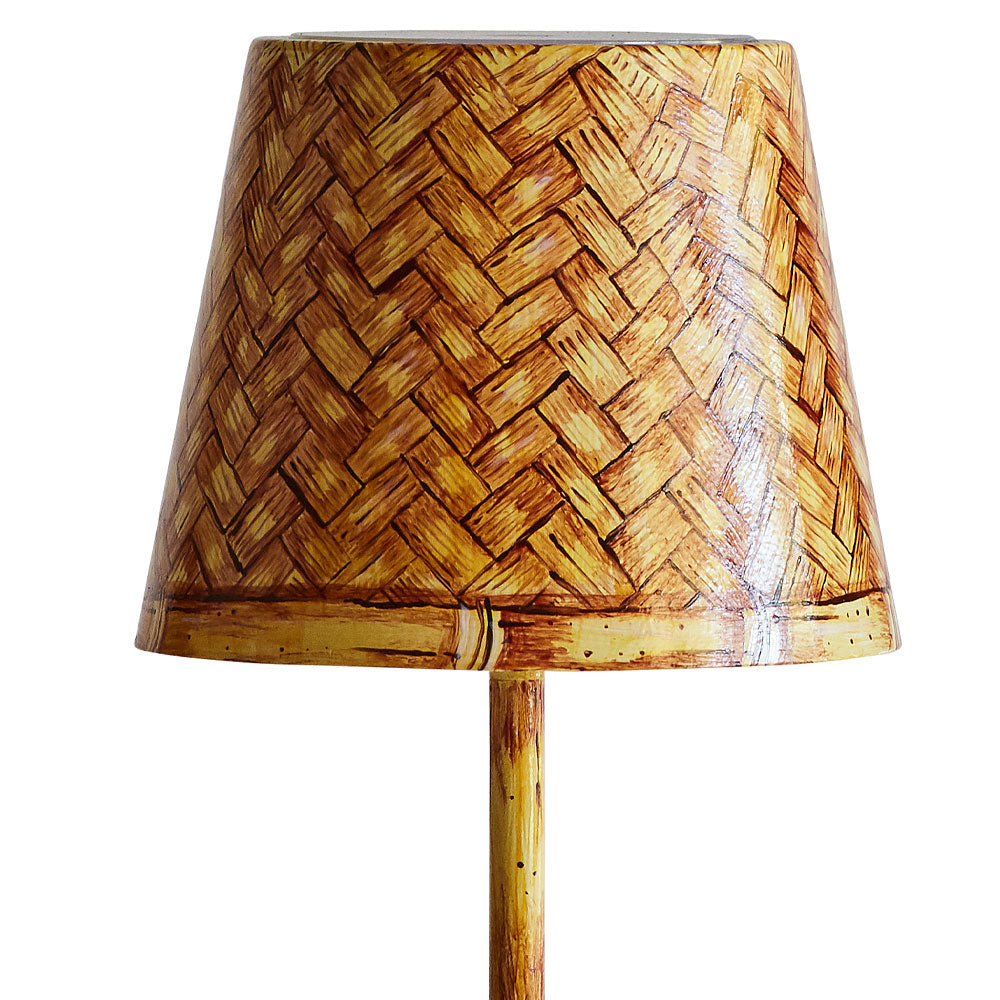 Hand-Painted Faux-Bamboo Wireless Table Lamp