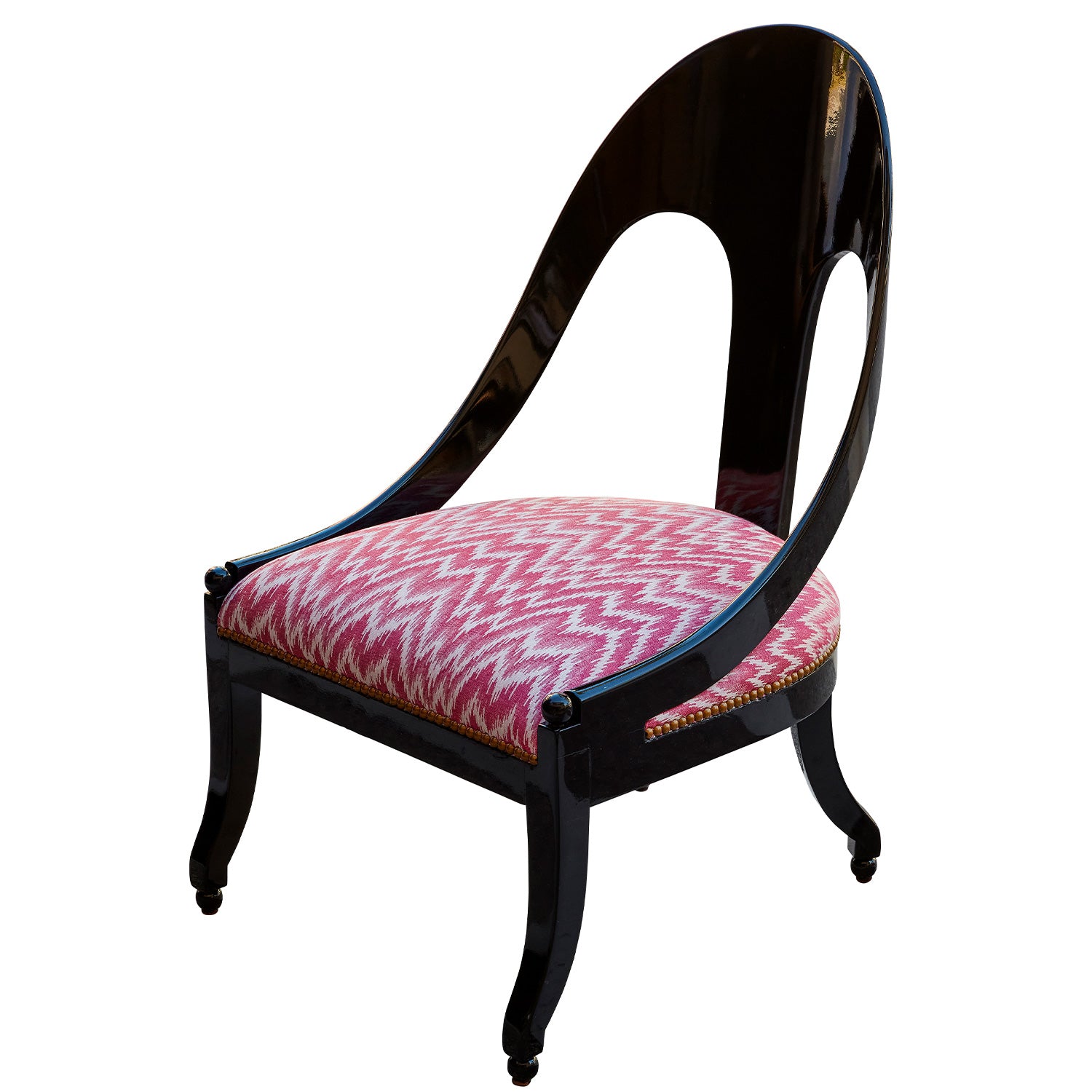Early 20th Century Lacquered Spoon Back Chair
