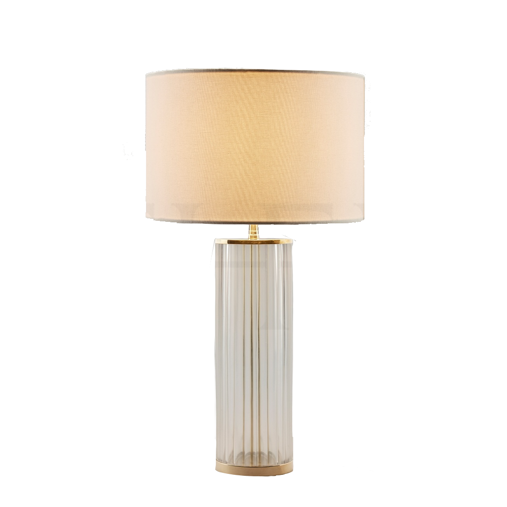 Clear Ribbed Table Lamp