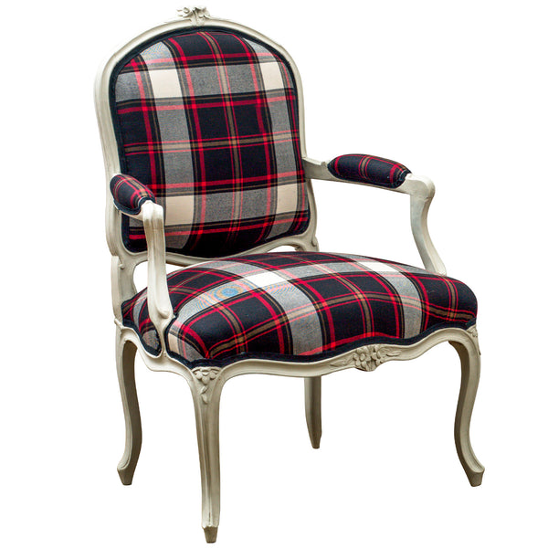 A Pair of French Louis XV Period Off-White Painted Armchairs