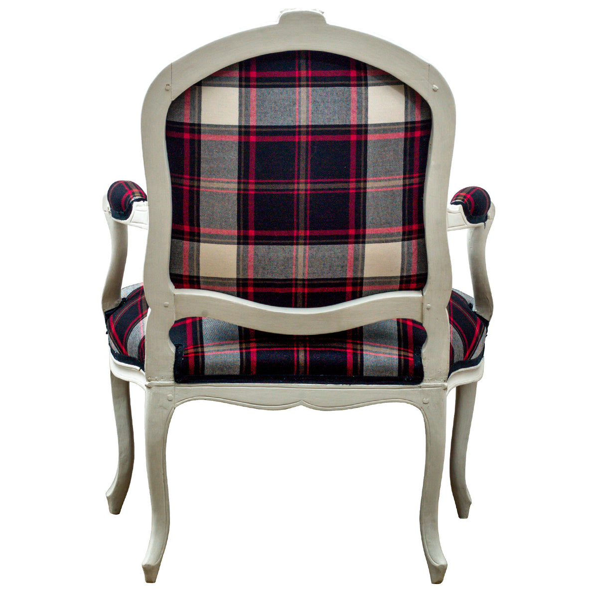 A Pair of French Louis XV Period Off-White Painted Armchairs